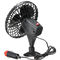 Black 4 Inch Plastic Car Cooling Fan DC 12V Oscillating With On / Off Switch