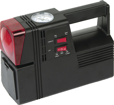 Square Black Plastic Air Compressor For Car Tyres 3 In 1 Black And Red