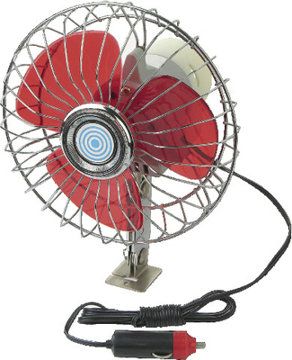 YF207B Red And Silver Chrome Car Cooling Fan12V / 24V For Vehicle