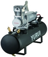 Black Durable 12v Air Suspension Pump And Tank 2.5 Gallon Heavy Duty For Car