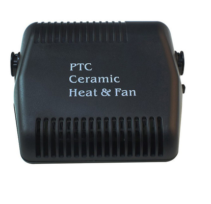 Black Fan Portable Car Heaters Plastic Material With Cool / Warm Switch