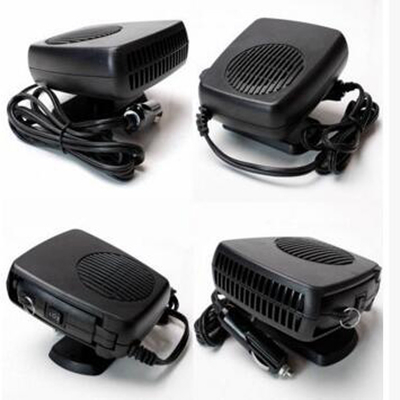 Dc 12v Plastic Portable Car Heaters Black Color With Fan / Heater Function