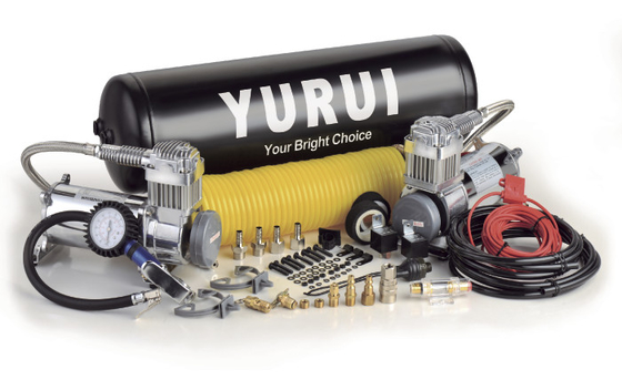 Good price Dual Onboard Air System DC12v Chrome Black Water-Proof Air Tanks Fast Inflation Air Suspension Compressor online