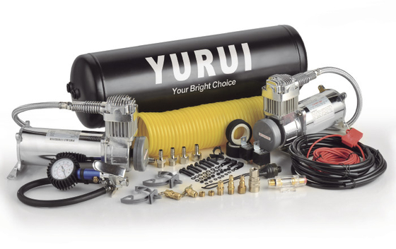 Dual Steel Onboard Air Systems Compressor For Trucks , 12v Compressor With Tank