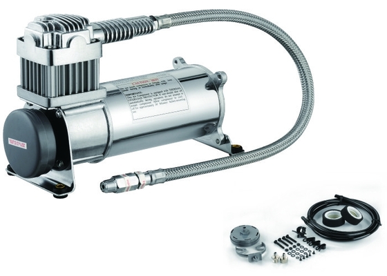 Single 150psi 12V 1/4" Air Suspension Compressor Heavy Duty Silver