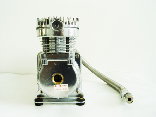 Silver And Black Single 200psi Air Suspension Compressor Chrome Material