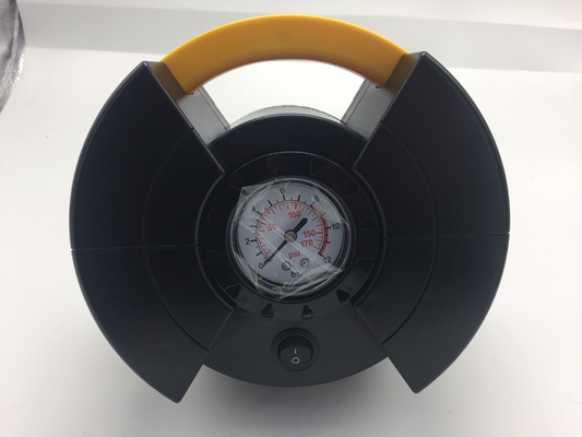DC12V Car Air Inflator Compressor With Gauge For Different Tires , Black And Yellow Color