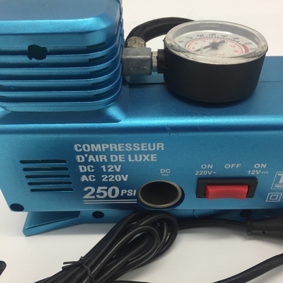 AC/DC Plastic Vehicle Air Compressors With Gauge Portable  Car Tire Electric Air Pump For Tires