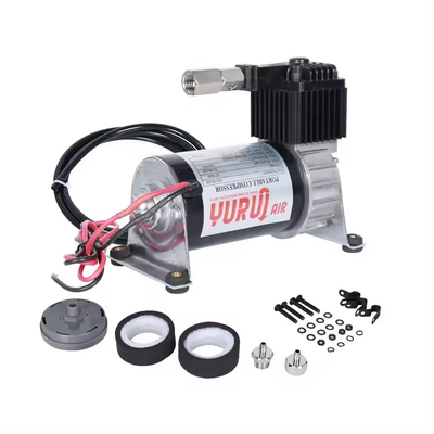 Dc 12v  Air Ride Suspension Compressor Chrome And Black For Truck