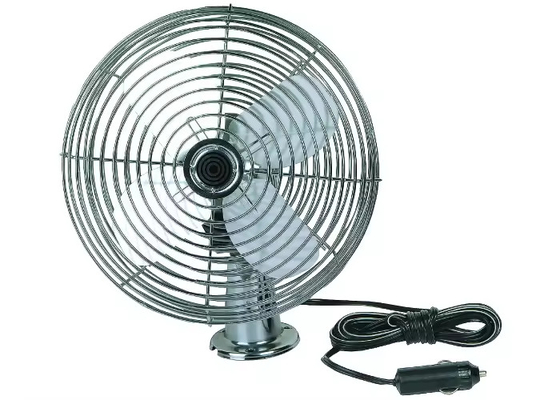 On/Off Switch Full Safety Metal Guard Mini Car Fan with Cigarette Lighter
