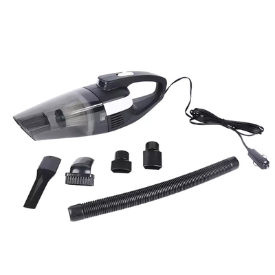 DC12V Handheld Car Vacuum Cleaner With Cigarette Lighter LED Lamp Plastic Black