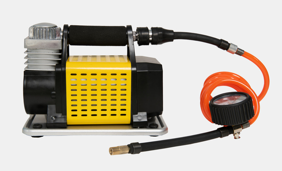DC12V Metal Portable Car Tyre Inflator With Metal Pressure Gauge And Hose