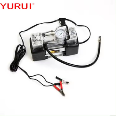 Portable Metal Vehicle Double Cylinder Air Compressor With Gauge