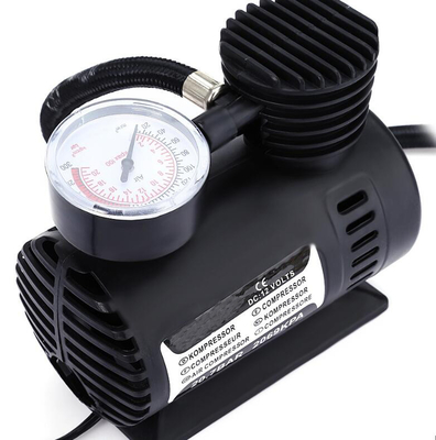 Black Auto Air Compressor For Car Tyres , Ce Listed Portable Car Tire Pump