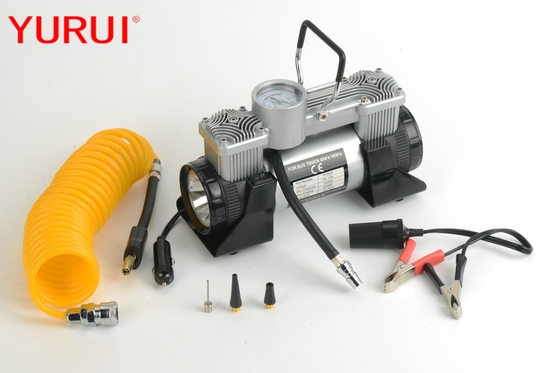 Truck Mini Tire Air Pump 12 Volt Dc Silver Black Color 180w With Light