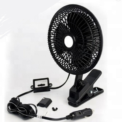 Black Car Cooling Fan Plastic Material 12v / 24v With Half Safety Metal Guard