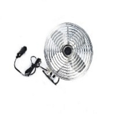 On/Off Switch Full Safety Metal Guard Mini Car Fan with Cigarette Lighter