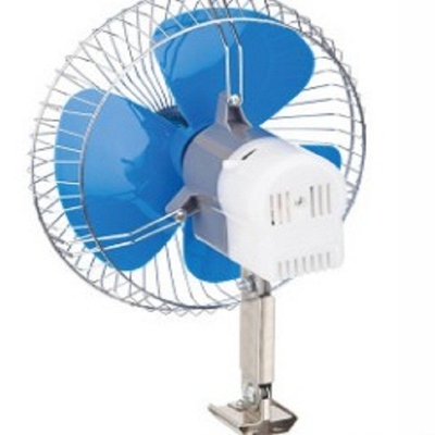 Screw Mounting Vehicle Cooling Fans , 8" Oscillating Auto Cool Fan In Blue