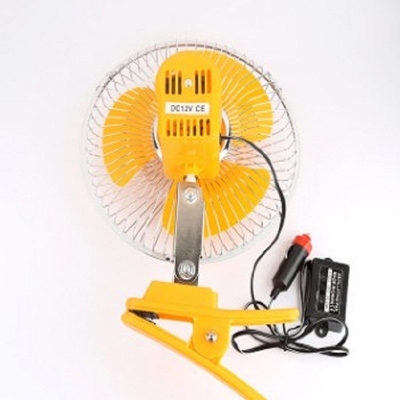 Yellow Electric Cooling Fans For Cars Back Guard With 8 Inch Oscillating