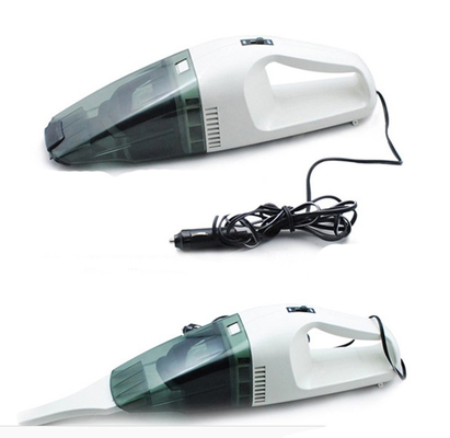 White Black Handheld Car Vacuum Cleaner 0.8kgs With Washable Filter 12v Dc