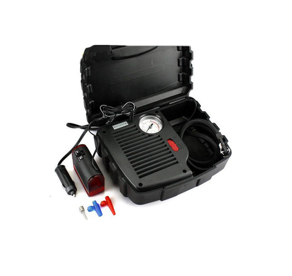 Black High Power Car Air Compressor With Plastic Box One Year Warranty