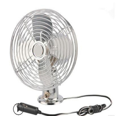 Mini Electric Car Cooling Fan 6 Inch Oscillating 12v / 24v In Silver Color
