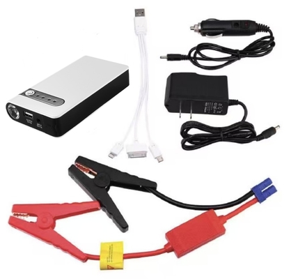 Versatile 12V Portable Jump Starter with LED Flashlight and Tire Pressure Monitor Single Cylinder Design
