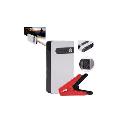 Versatile 12V Portable Jump Starter with LED Flashlight and Tire Pressure Monitor Single Cylinder Design
