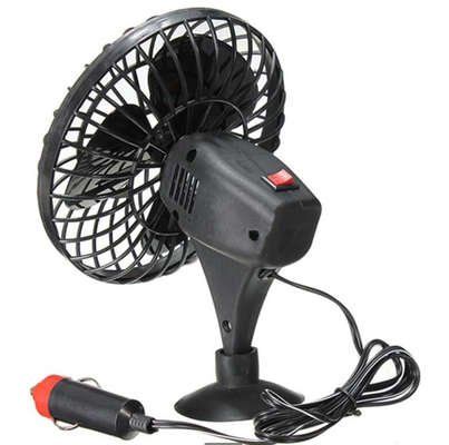 Black Plastic Mini Car Fan DC 12V Cooling Car Fan With Cigarette Lighter