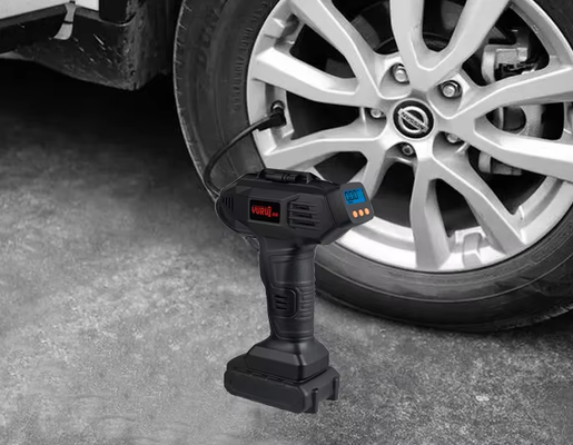 Portable Air Compressor with 27L/min Flow Rate 12V DC Motor and 2000mAh Rechargeable Battery for Quick Tire Inflation