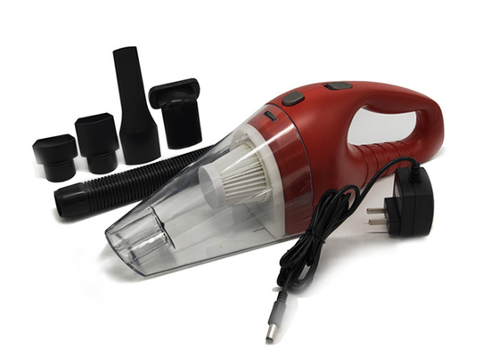 Red ABS Battery Vacuum Cleaners / Car Interior Vacuum Cleaner Two Brushes