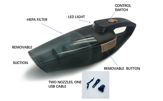 ABS Rechargeable Cordless Car Vacuum Cleaner With Charger