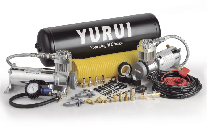 Dual Steel Onboard Air Systems Compressor For Trucks , 12v Compressor With Tank