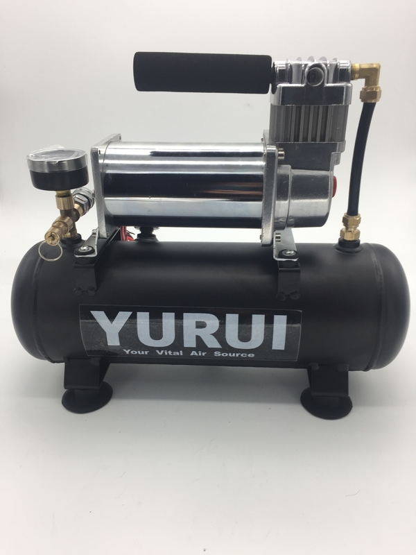 Low Noise DC Air Suspension Pump With Connected Air Tank And Gauge For Air Bag