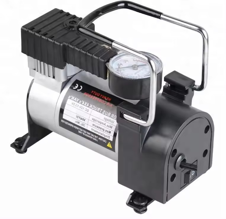 Portable High Pressure  Metal Car Air Compressor With Watch And Cloth Bag