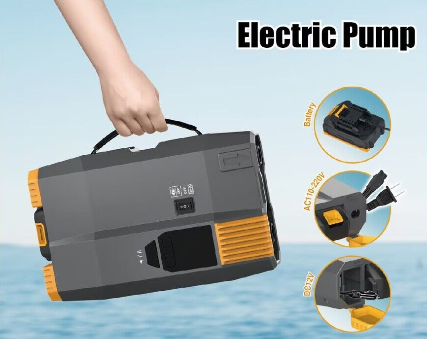 12 Volt Electric Sup Pump With Battery And AC110V-220V Long Time Working 20psi With Screen
