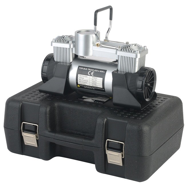 DC12V Portable Metal Car  Air Compressor With Plastic Box Compressor Kit