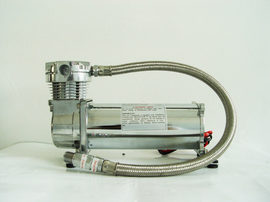 Good price Silver And Black Single 200psi Air Suspension Compressor Chrome Material online